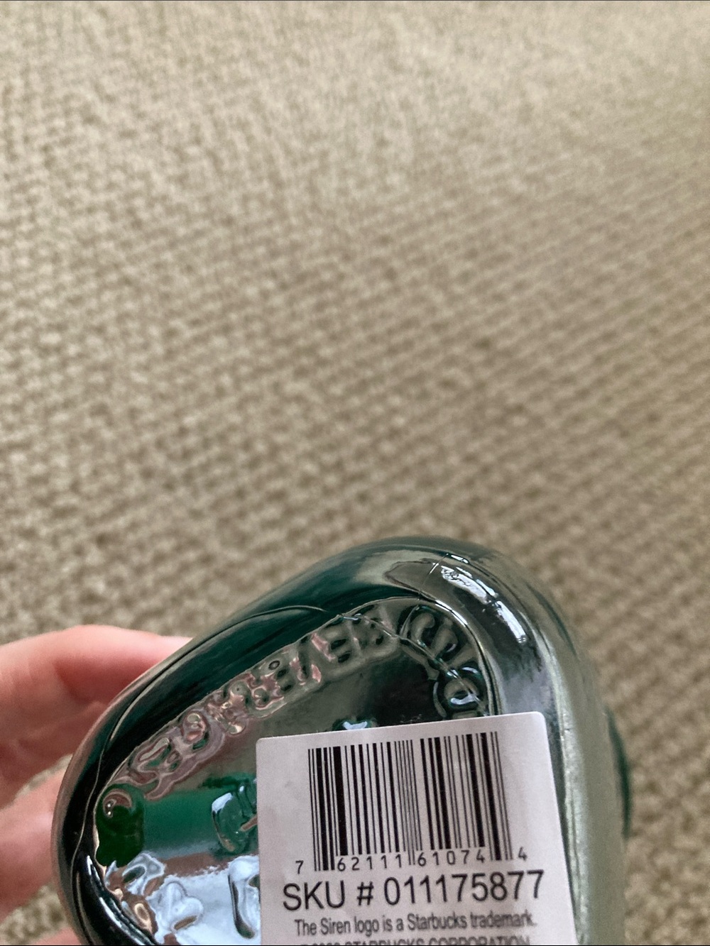 NEW Starbucks Clear Glass Tumbler with Dark Green Lid Straw NWT - Picture 6 of 7